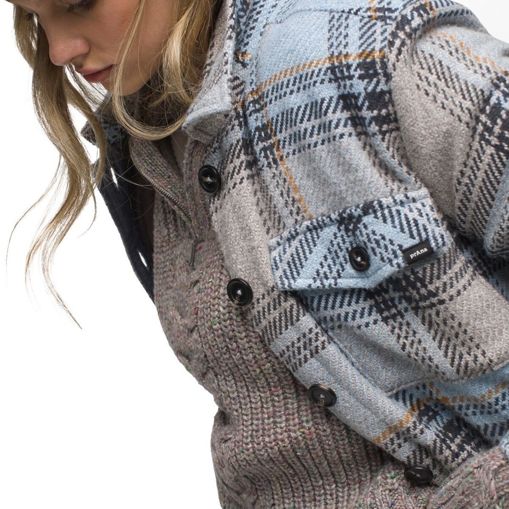 Women's Prana Lower Falls Flannel Jacket in the Big Sky Blue Size M - Picture 5 of 16